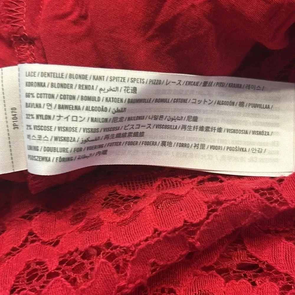 Hollister High-Neck Red Lace Dress, Sz XS, Fully Lined - Picture 10 of 11